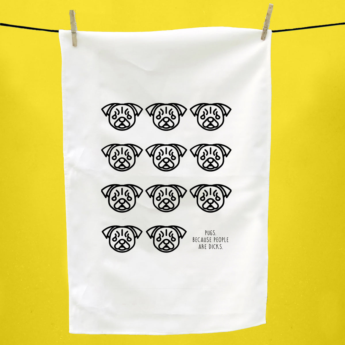 Pug Tea Towel