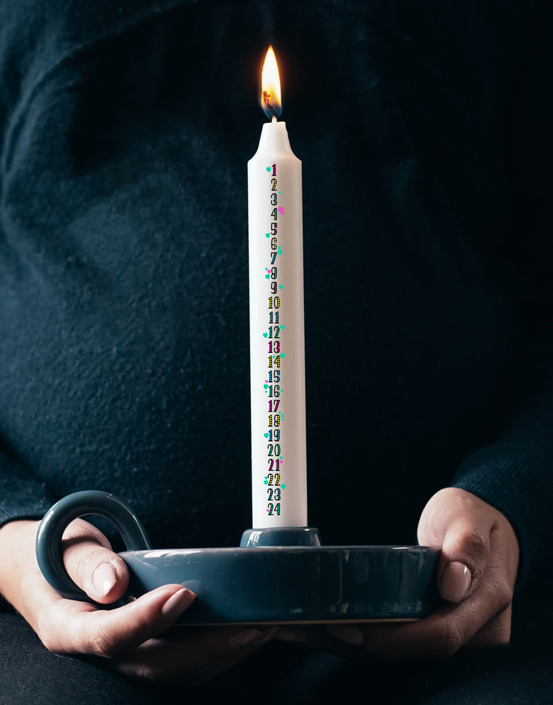 Rainbow Hearts Advent Candle