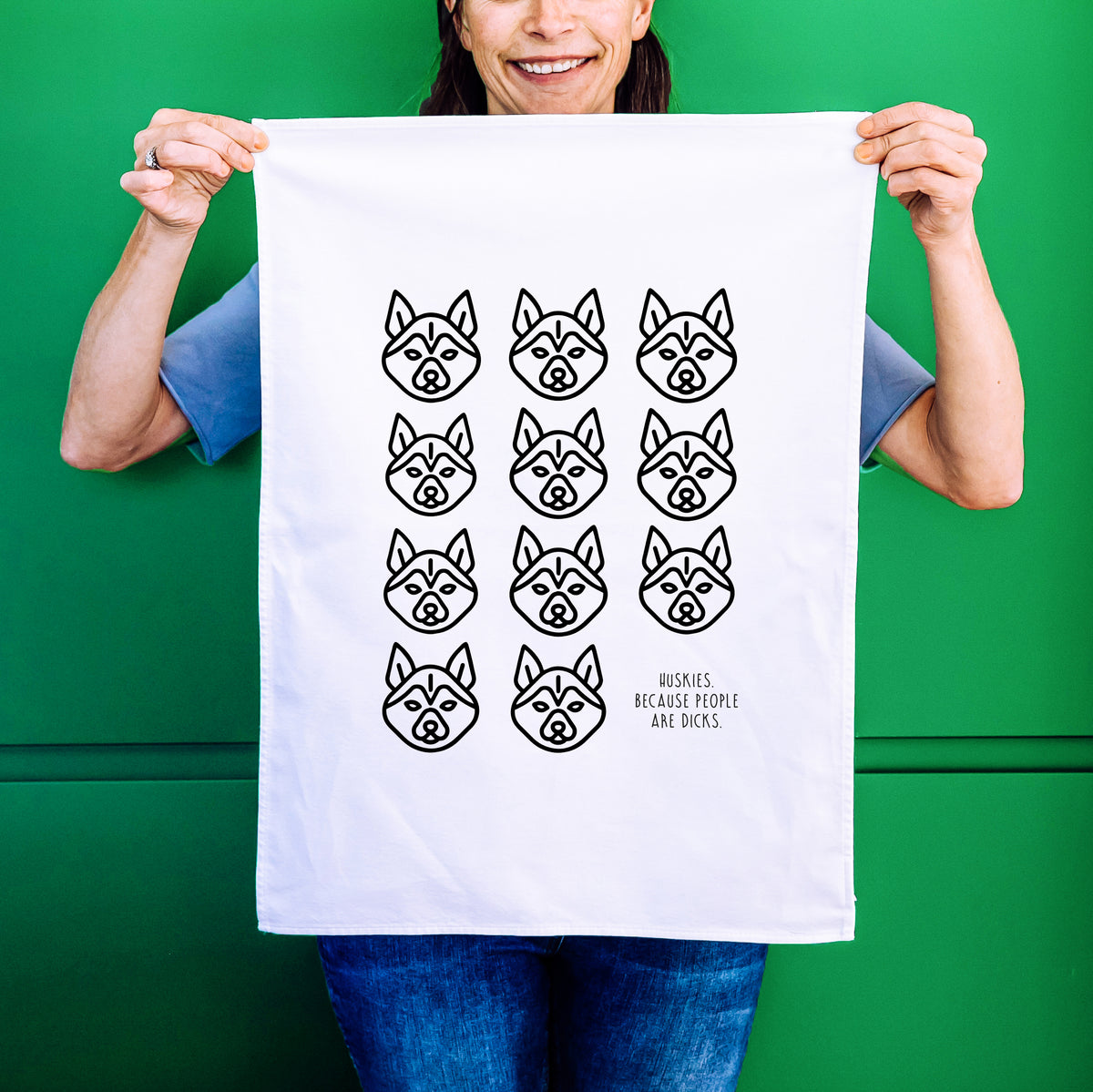 Huskies Tea Towel